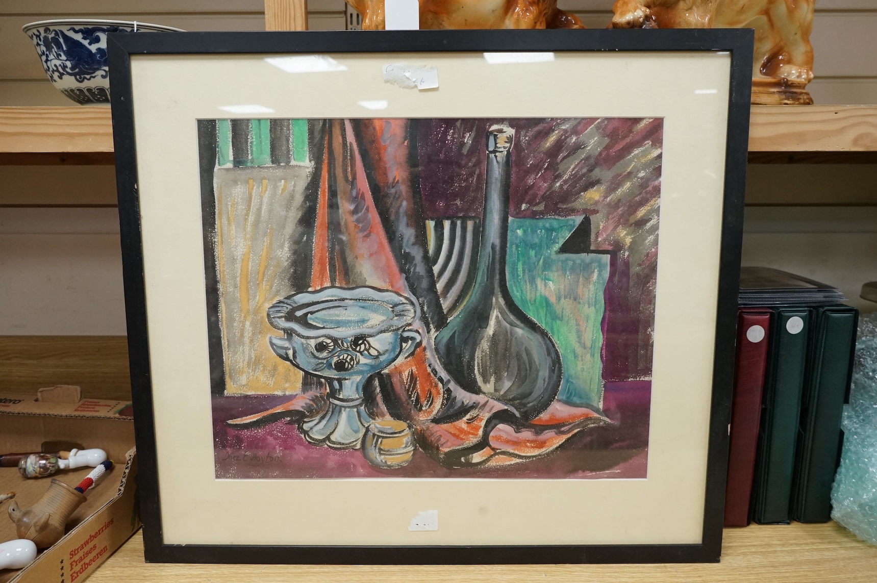 Inez Hoyton (1903-1983), watercolour, still life of vessels, signed, 36 x 44cm